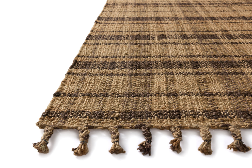 Magnolia Home by Joanna Gaines x Loloi Louie Natural / Espresso 9'-3" x 13' Area Rug - LOE-03 - 9'-3" x 13'