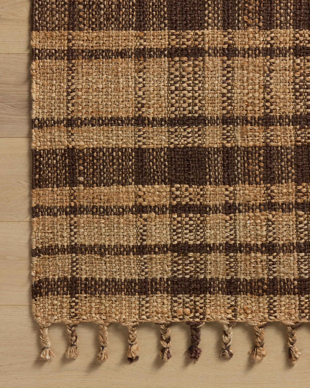 Magnolia Home by Joanna Gaines x Loloi Louie Natural / Espresso 9'-3" x 13' Area Rug - LOE-03 - 9'-3" x 13'