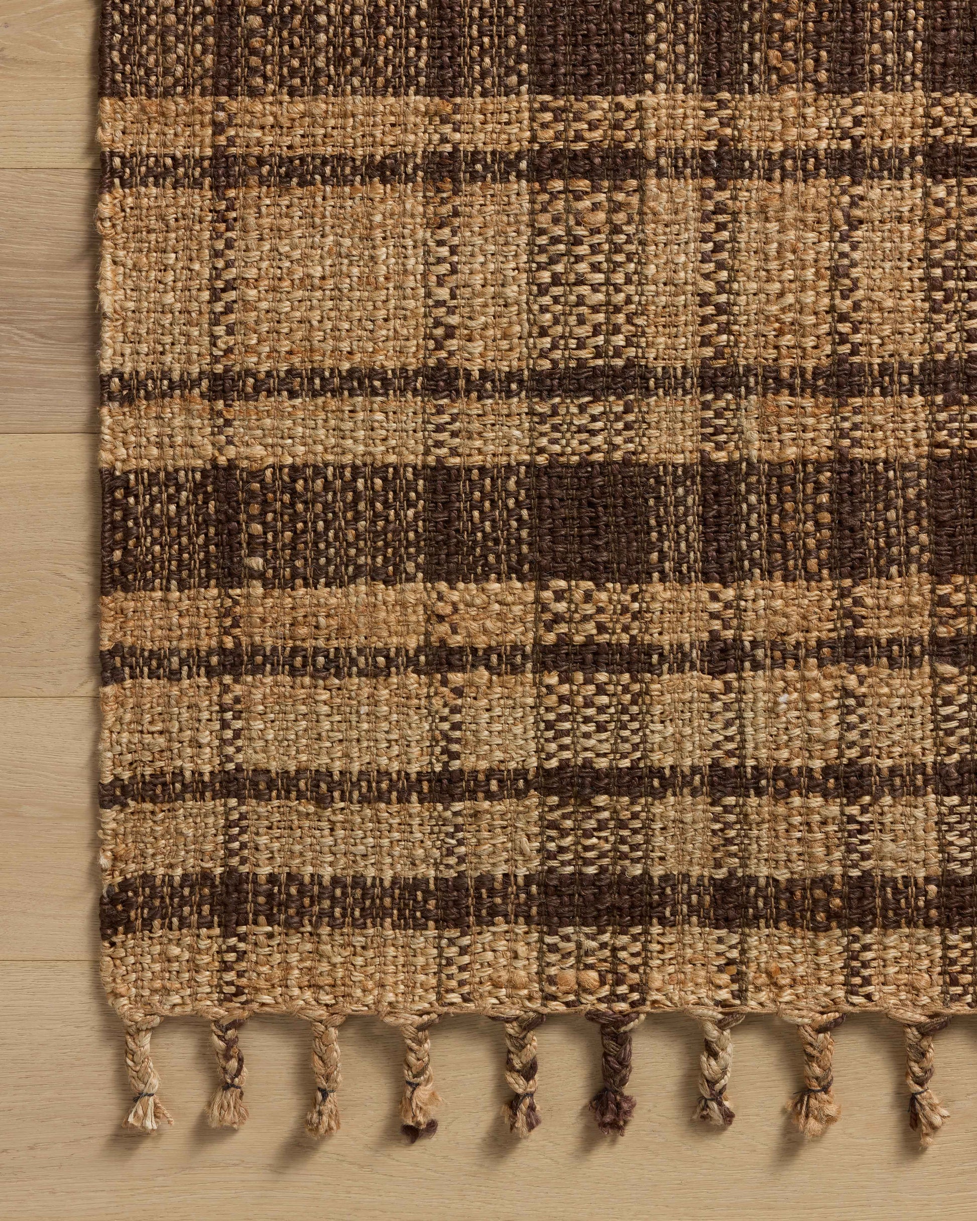 Magnolia Home by Joanna Gaines x Loloi Louie Natural / Espresso 9'-3" x 13' Area Rug - LOE-03 - 9'-3" x 13'