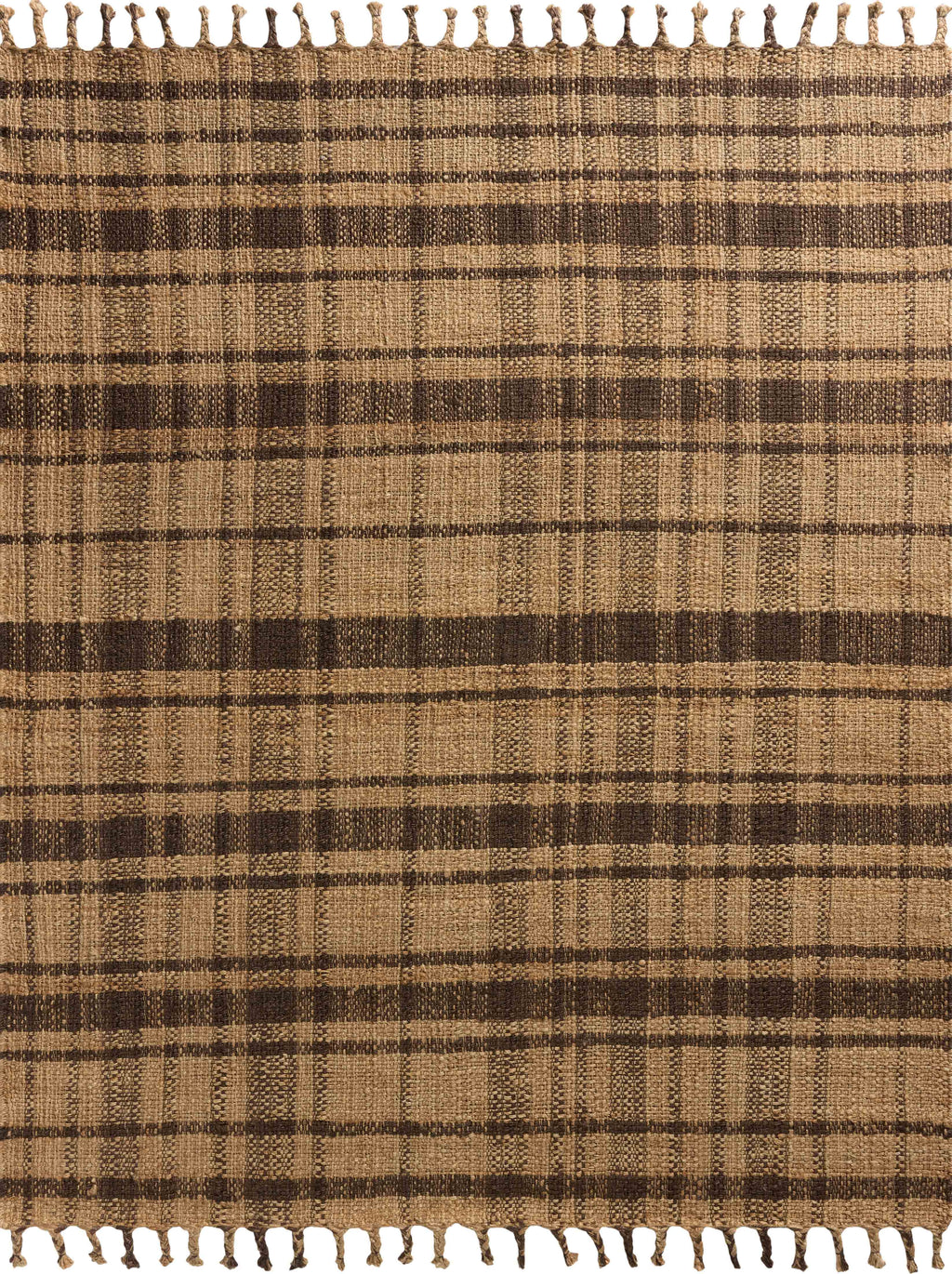 Magnolia Home by Joanna Gaines x Loloi Louie Natural / Espresso 9'-3" x 13' Area Rug - LOE-03 - 9'-3" x 13'