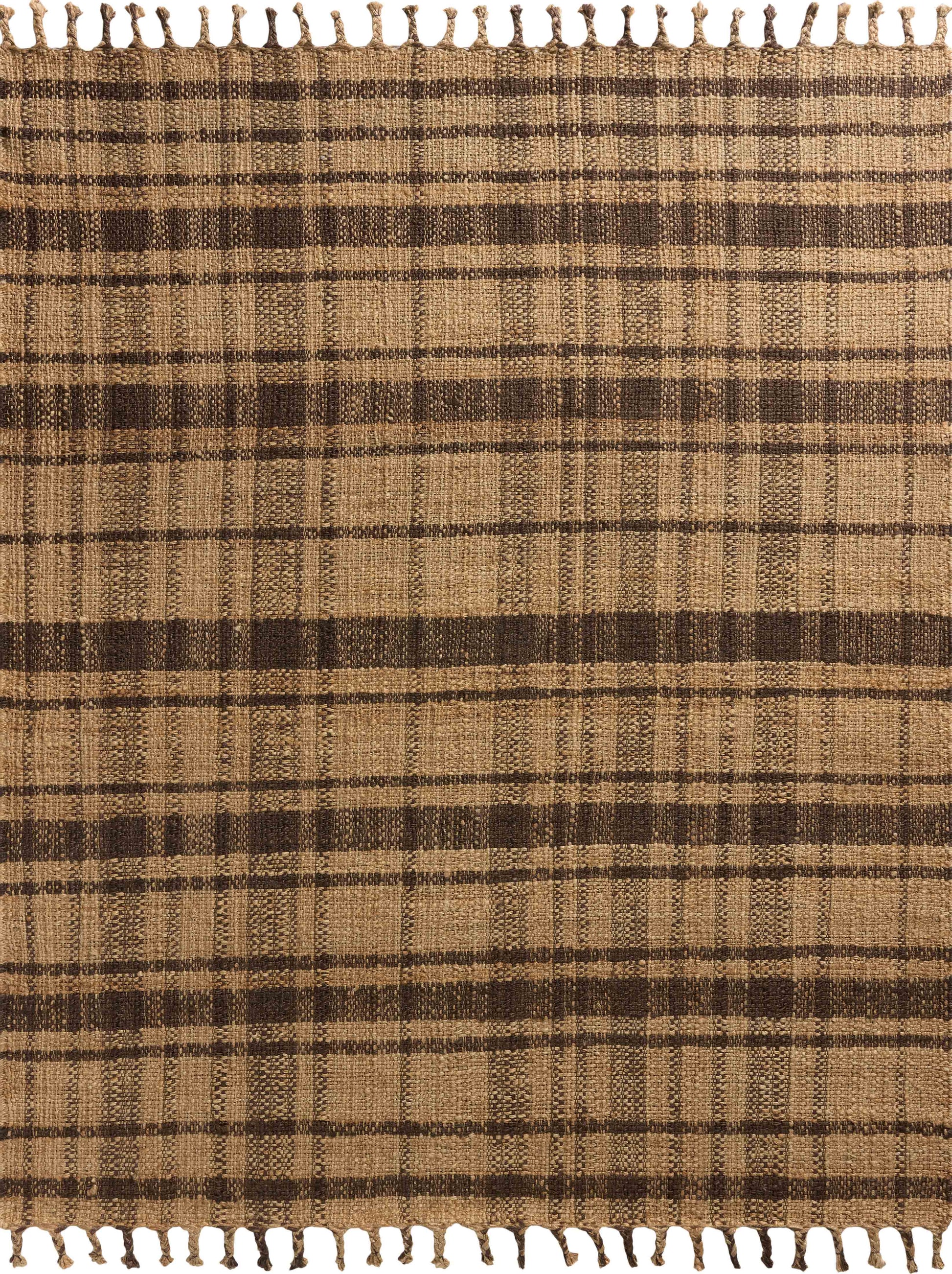 Magnolia Home by Joanna Gaines x Loloi Louie Natural / Espresso 9'-3" x 13' Area Rug - LOE-03 - 9'-3" x 13'
