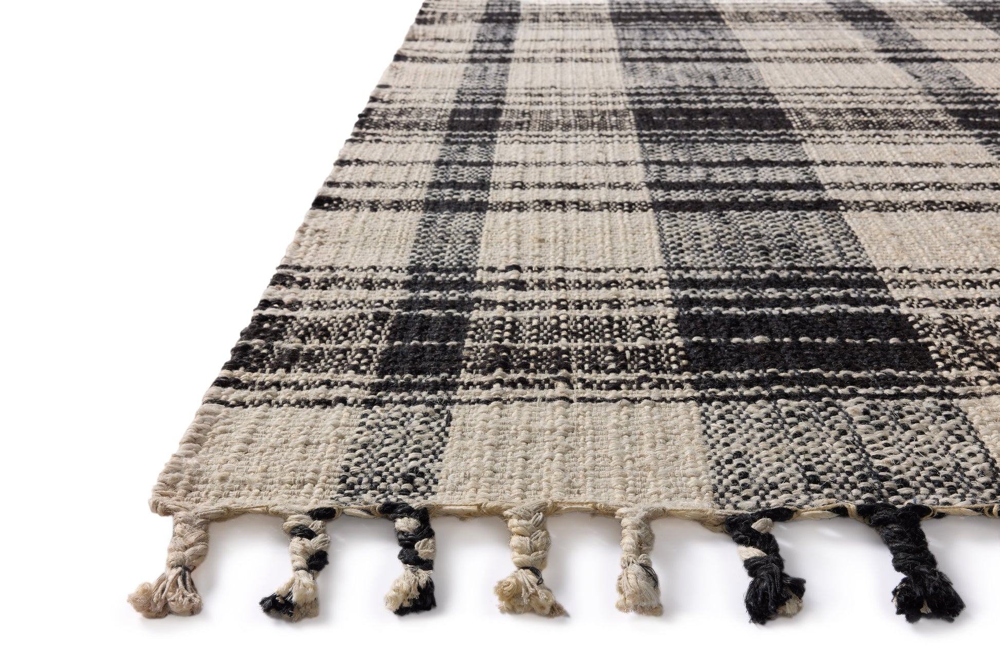 Magnolia Home by Joanna Gaines x Loloi Louie Ivory / Black 9'-3" x 13' Area Rug - LOE-04 - 9'-3" x 13'
