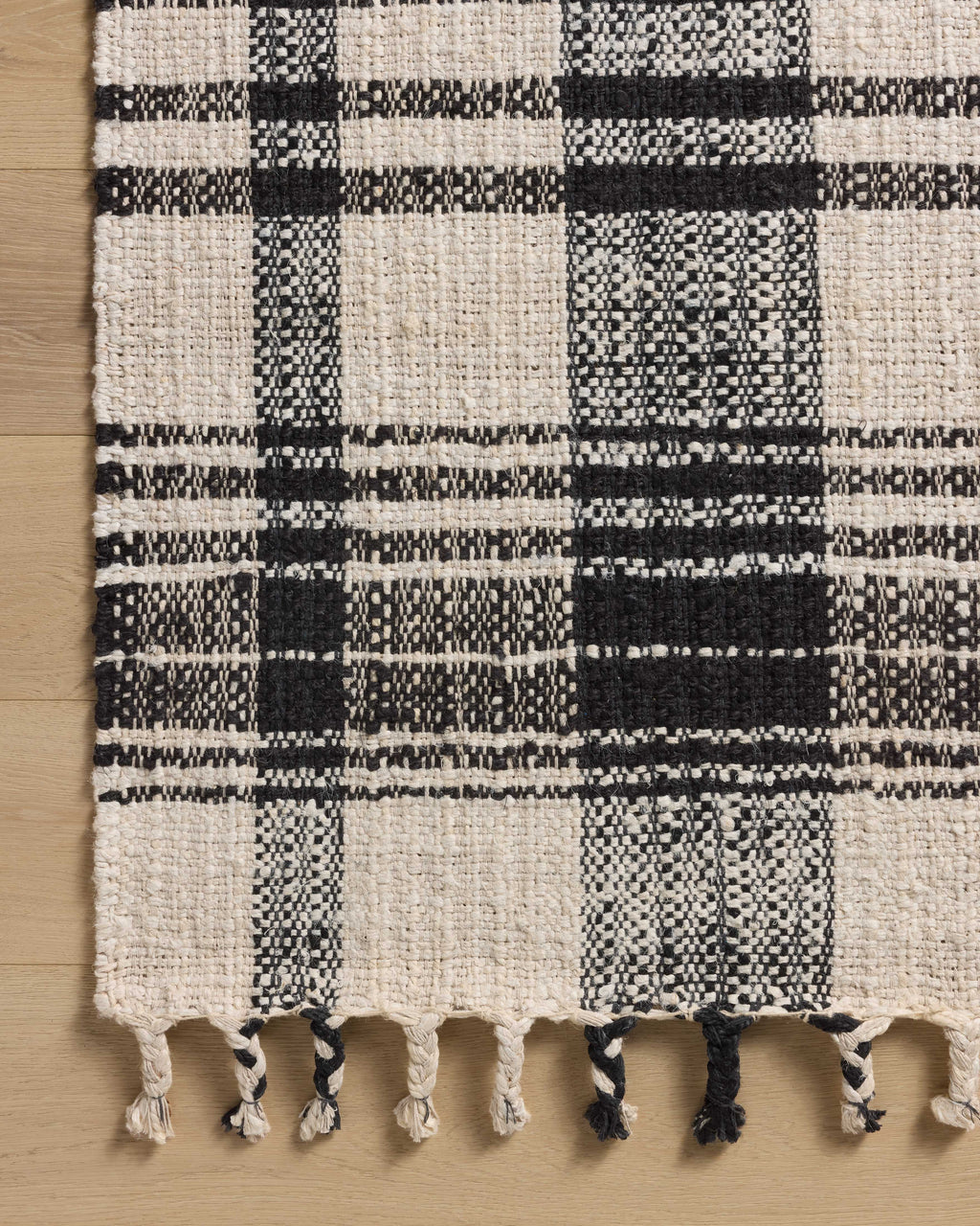 Magnolia Home by Joanna Gaines x Loloi Louie Ivory / Black 9'-3" x 13' Area Rug - LOE-04 - 9'-3" x 13'