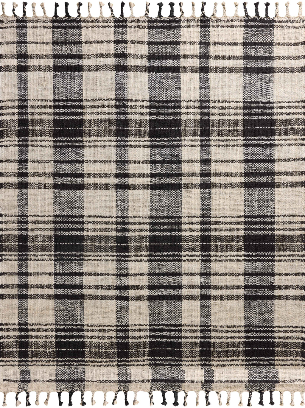 Magnolia Home by Joanna Gaines x Loloi Louie Ivory / Black 9'-3" x 13' Area Rug - LOE-04 - 9'-3" x 13'