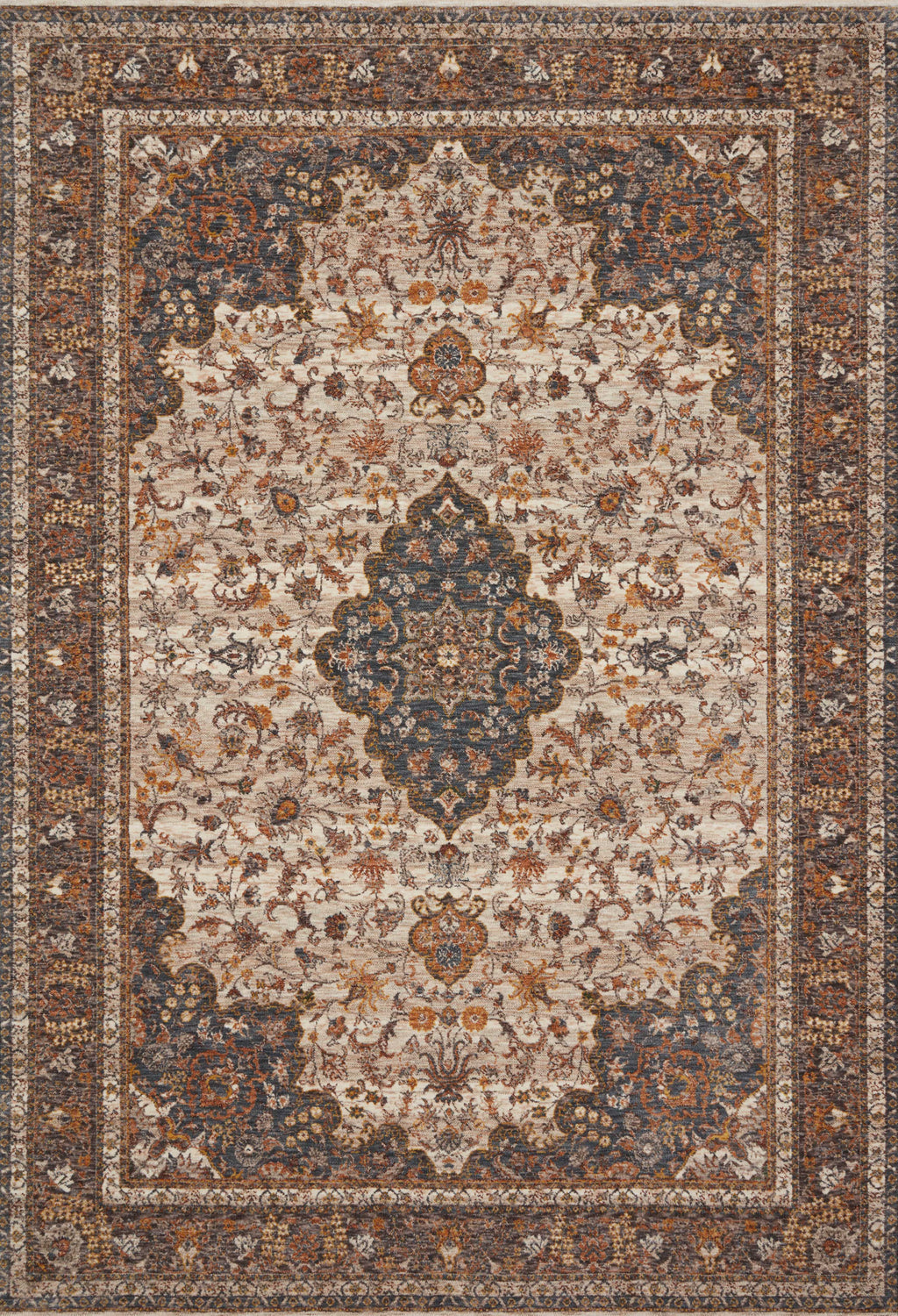 Lourdes Natural / Ocean 11'-6" x 15'-7" Area Rug - LOU-01 - 11'-6" x 15'-7"