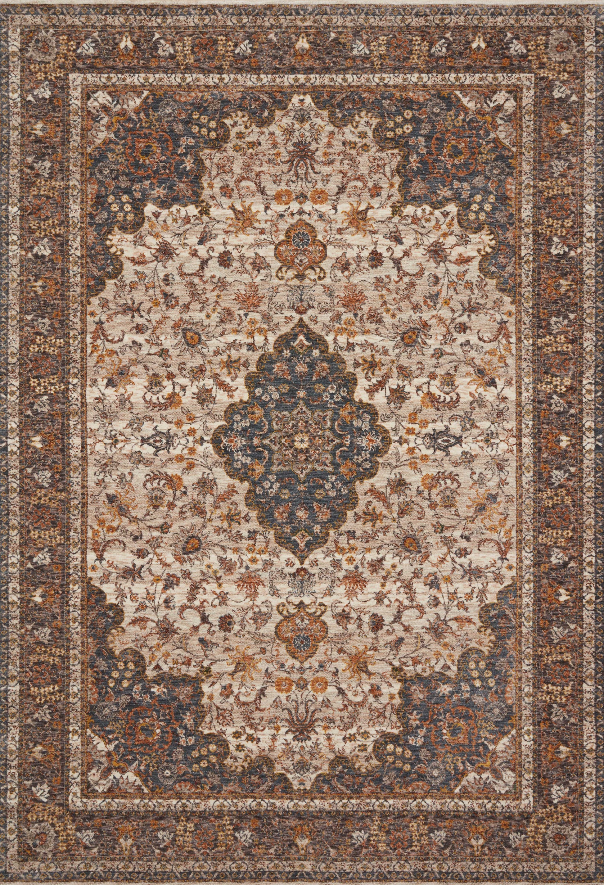Lourdes Natural / Ocean 11'-6" x 15'-7" Area Rug - LOU-01 - 11'-6" x 15'-7"