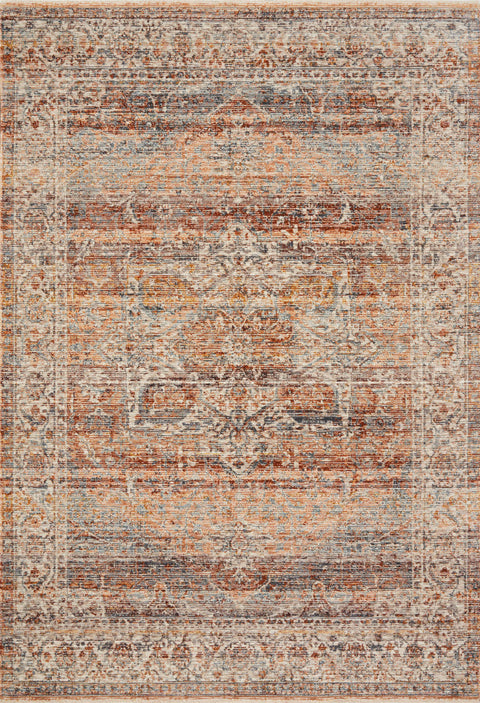 Lourdes Tangerine / Ocean 11'-6" x 15'-7" Area Rug - LOU-07 - 11'-6" x 15'-7"