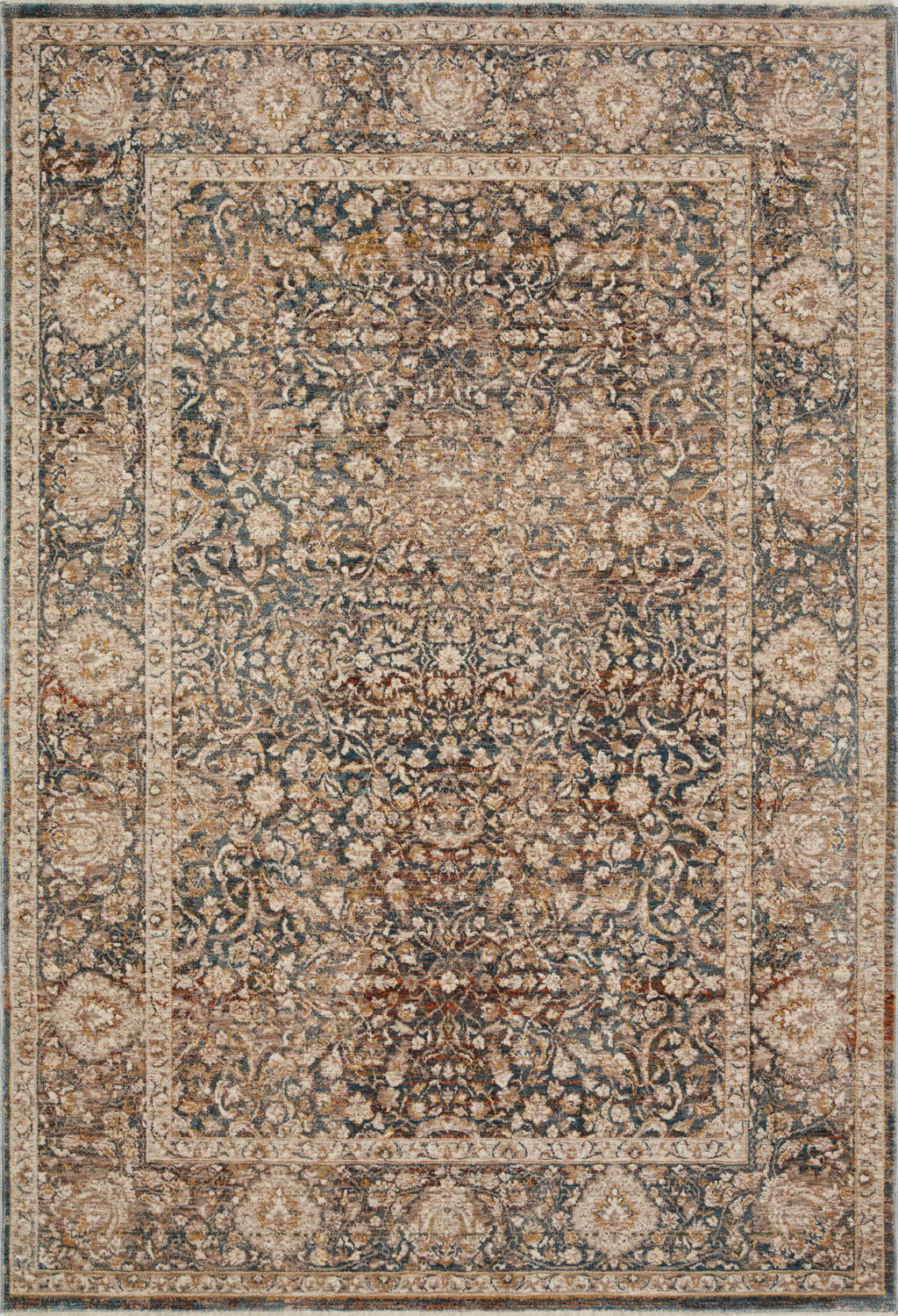 Lourdes Charcoal / Ivory 11'-6" x 15'-7" Area Rug - LOU-08 - 11'-6" x 15'-7"