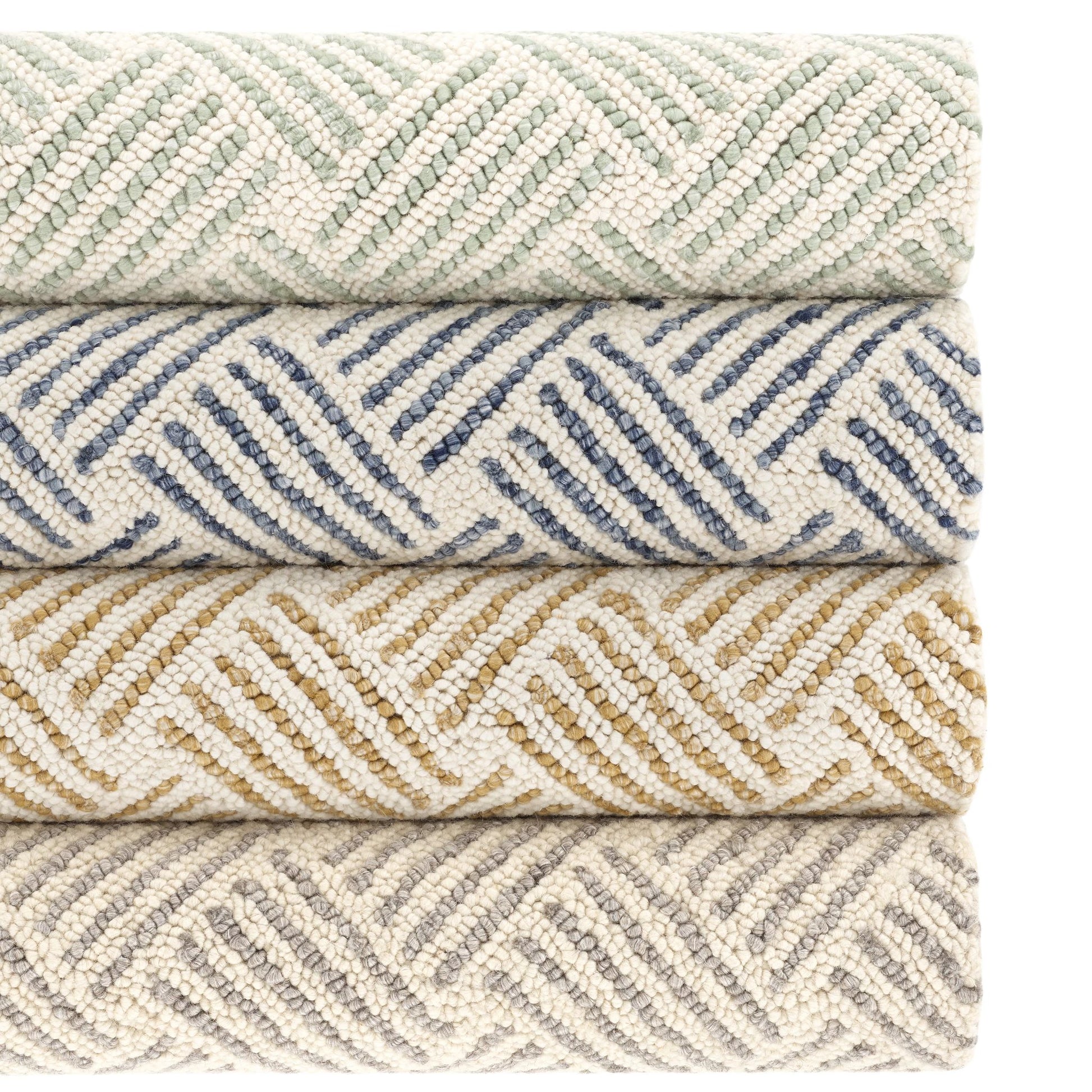 Layers Ochre Hand Hooked Wool Rug - DA2213 - 10x14