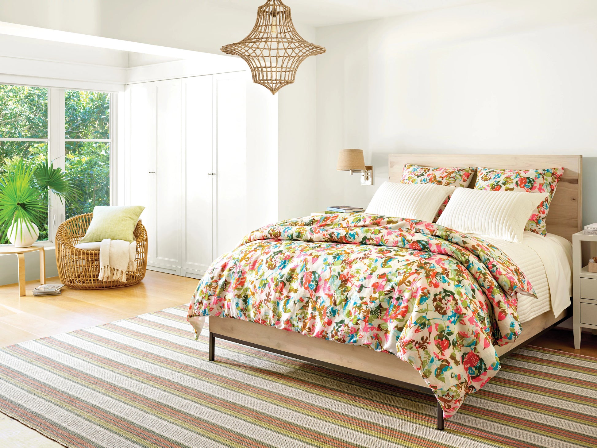 Sloane Stripe Sprout Handwoven Cotton Rug - DA2027 - 10x14