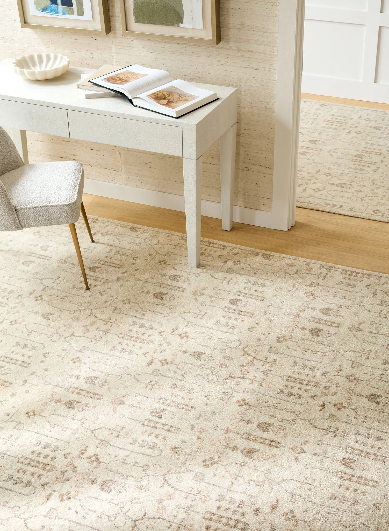 Dara Cream Hand Knotted Wool Rug - DA2306 - 10x14
