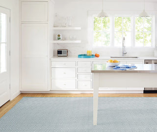 Diamond Light Blue/Ivory Handwoven Indoor/Outdoor Rug - RDB163 - Runner-2.5x18