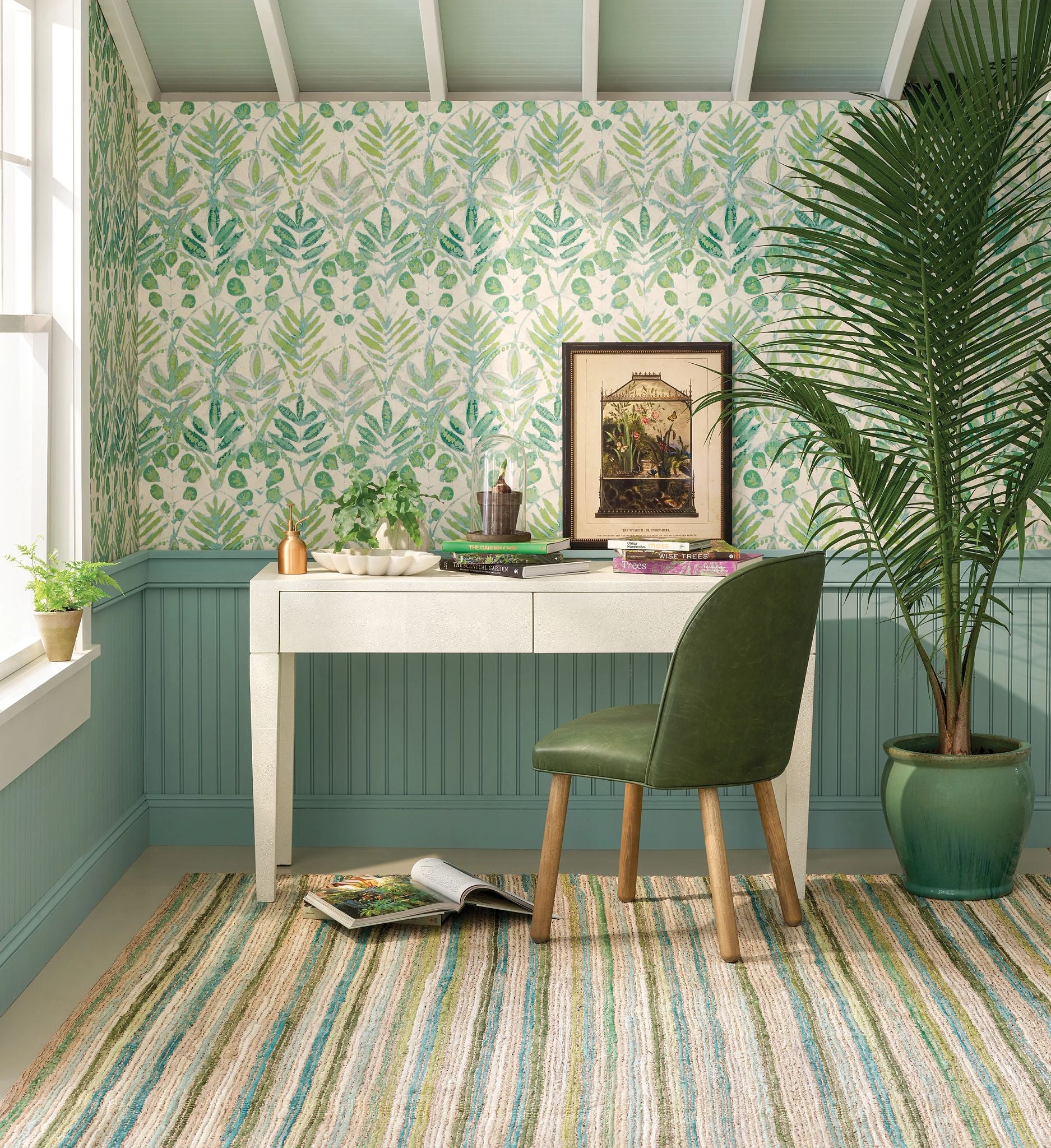 Francisco Green Handwoven Cotton Rug - DA1420 - 10x14