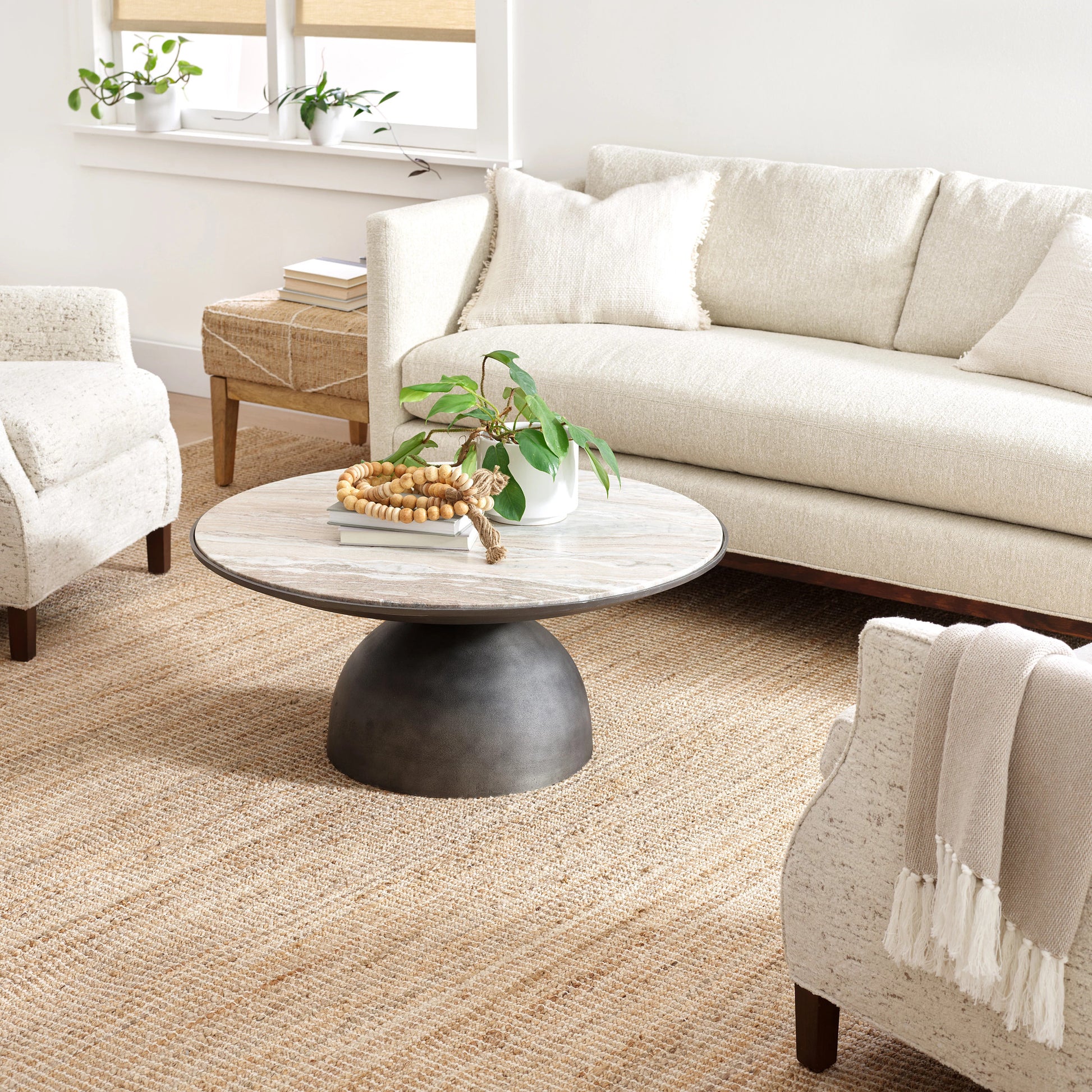 Gridwork Ivory Handwoven Jute Rug - DA976 - 12x16