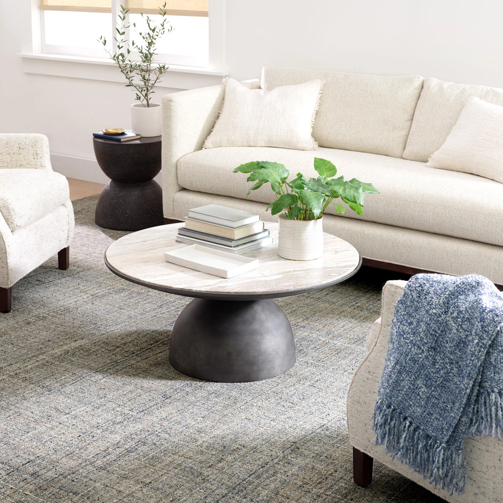Harris Blue/Brown Hand Micro Hooked Wool Rug - DA922 - 10x14