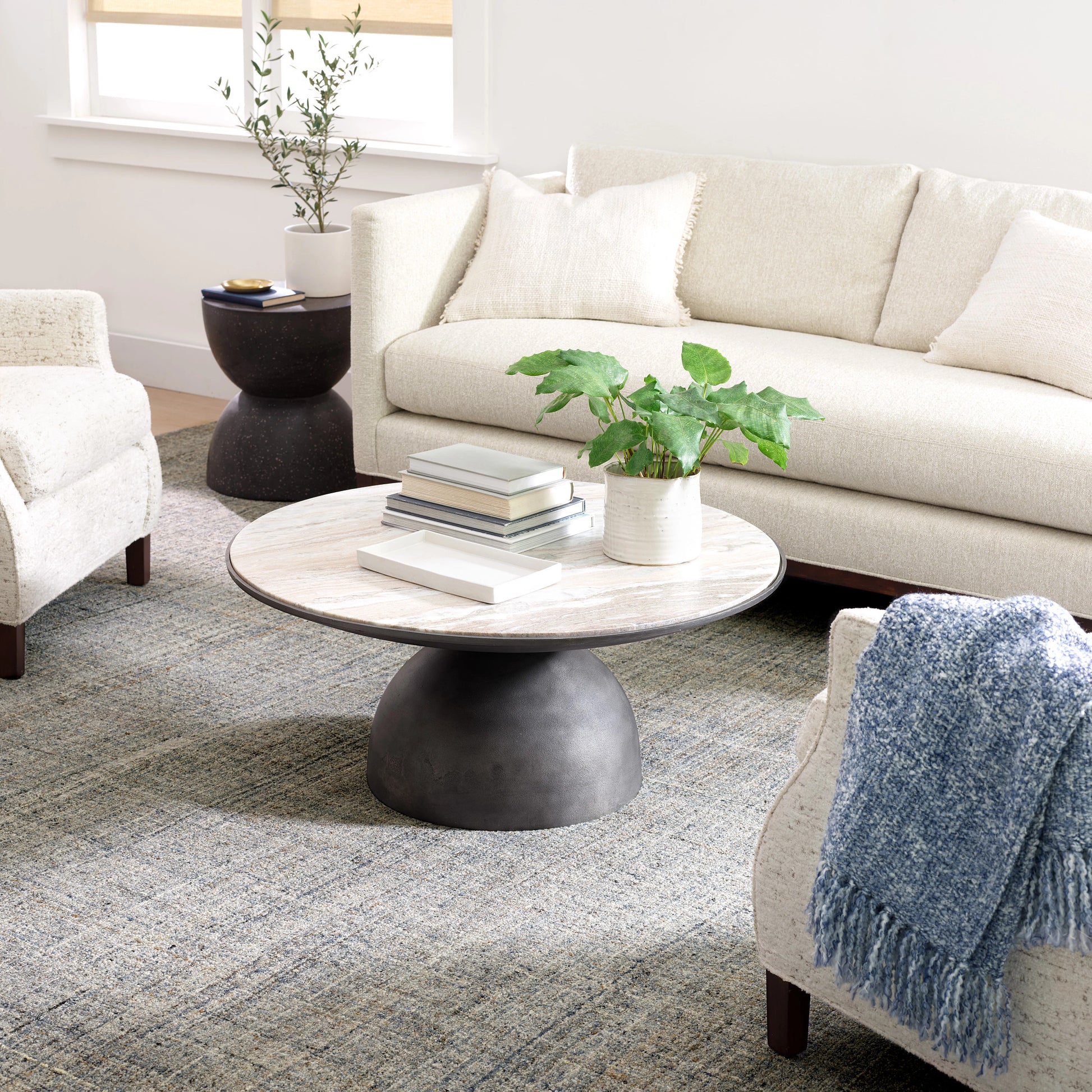 Harris Blue/Brown Hand Micro Hooked Wool Rug - DA922 - 10x14