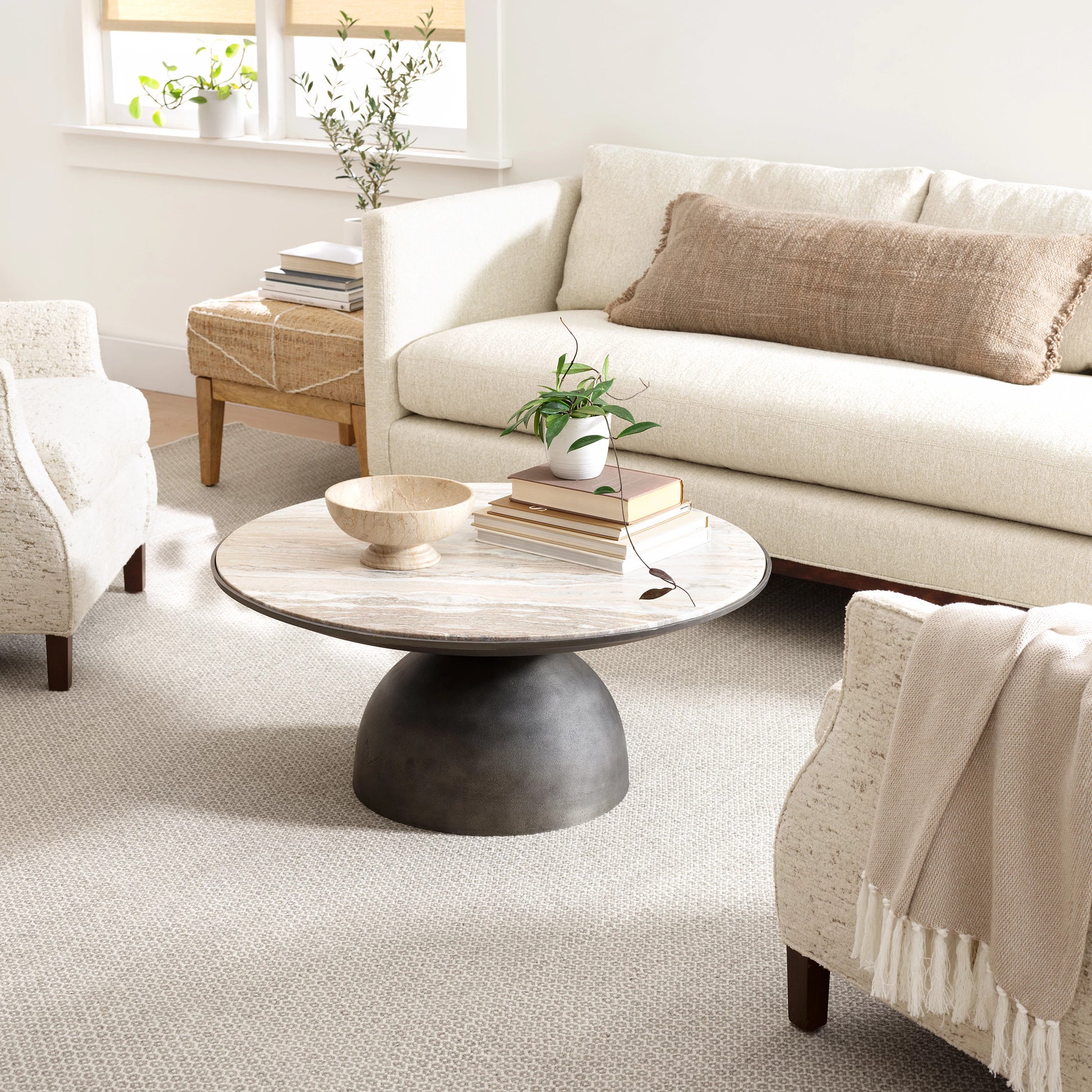 Honeycomb Ivory/Grey Handwoven Wool Rug - RDA308 - 10x14