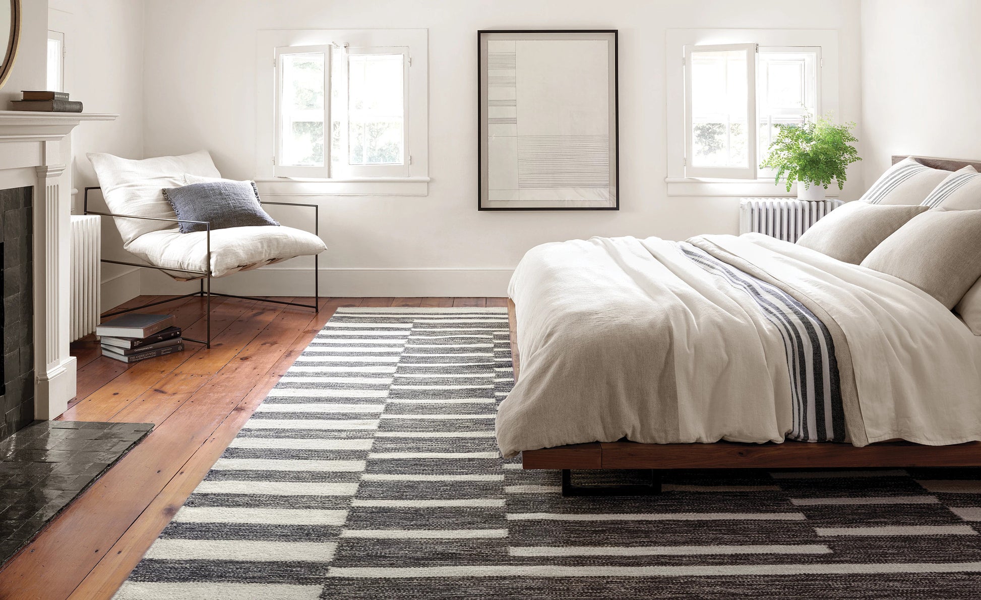 Heights Charcoal Handwoven Wool Rug - DA1903 - 10x14
