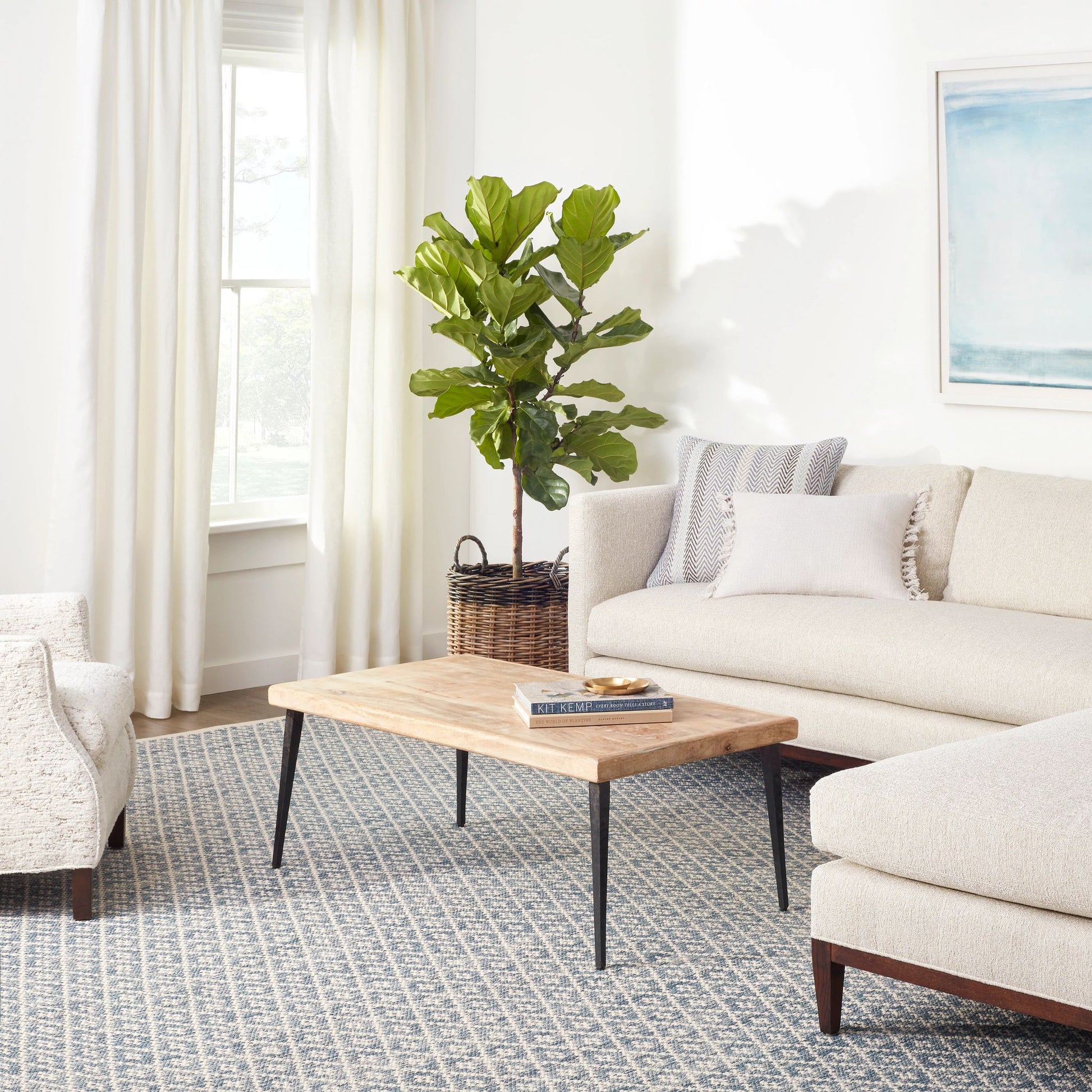 Melange Diamond Blue Handwoven Cotton Rug - DA887 - 9x12