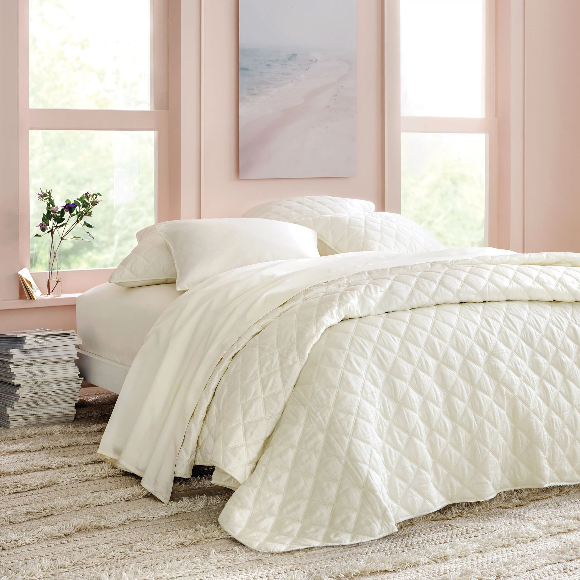 Zhara Stripe Ivory Handwoven Performance Rug - DA1039 - 10x14