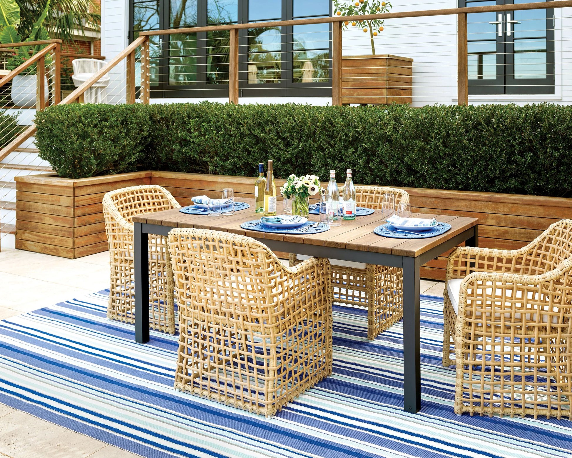 Skyler Stripe Handwoven Indoor/Outdoor Rug - DA1360 - 9x12