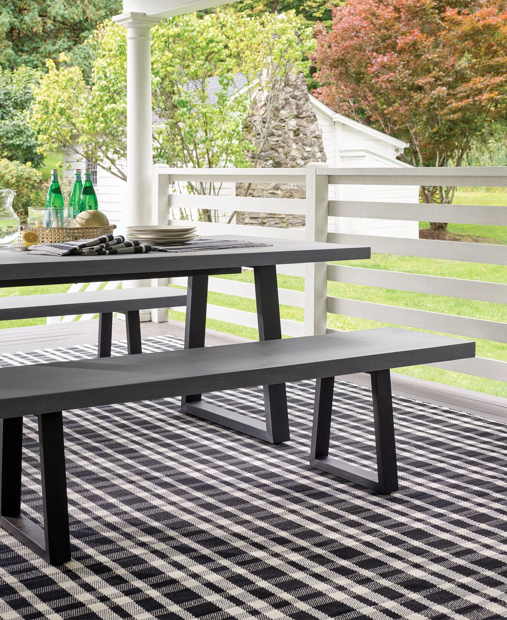 Tattersall Black Handwoven Indoor/Outdoor Rug - DA982 - Runner-2.5x18