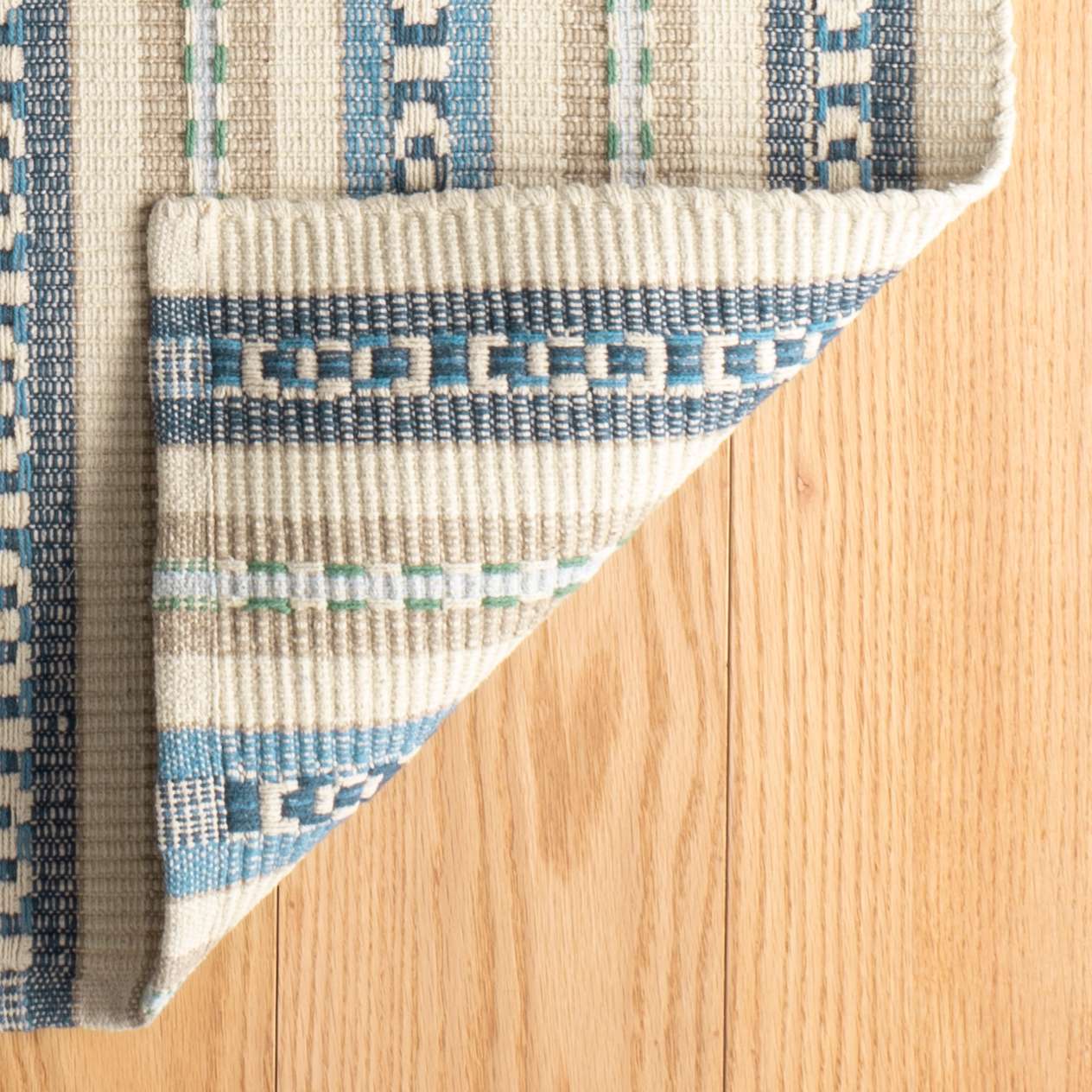 Long Slade Indigo Handwoven Cotton Rug - DA2000 - 10x14