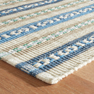 Long Slade Indigo Handwoven Cotton Rug - DA2000 - 10x14