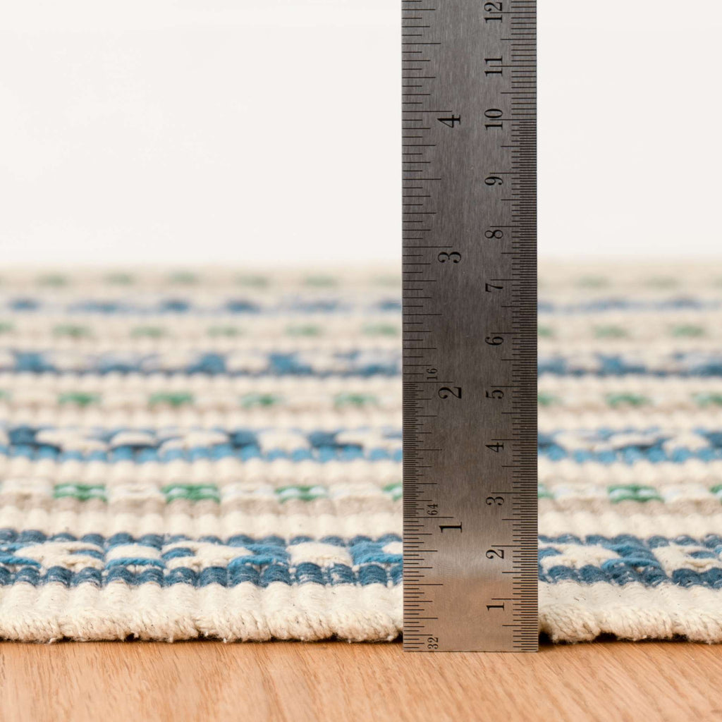 Long Slade Indigo Handwoven Cotton Rug - DA2000 - 10x14