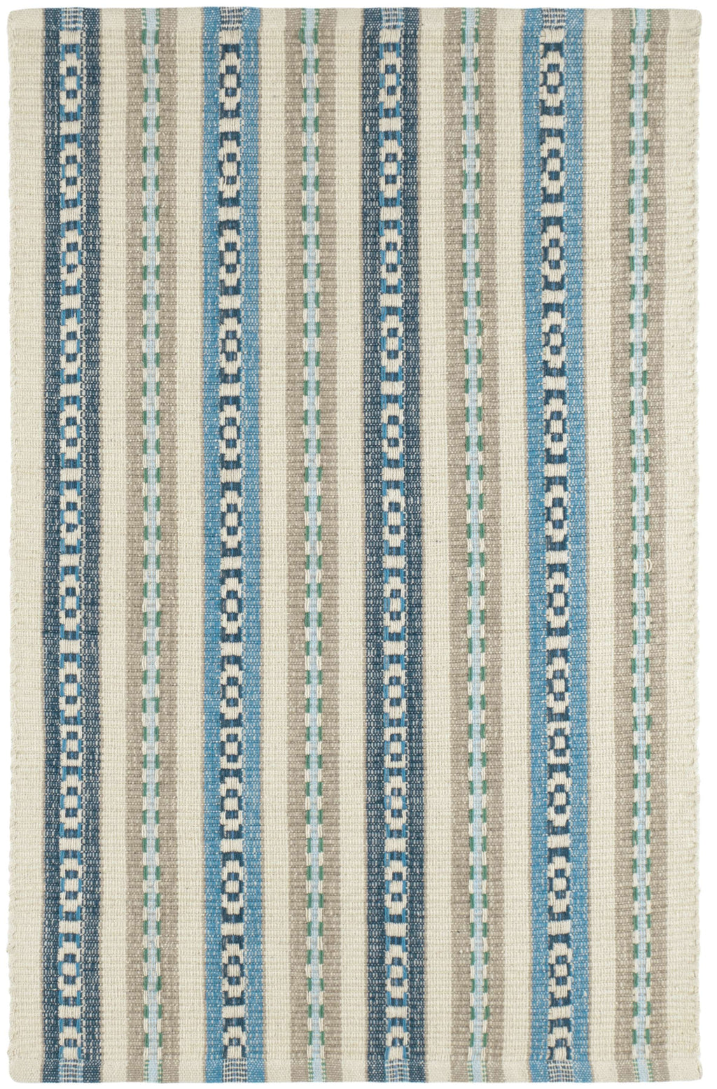 Long Slade Indigo Handwoven Cotton Rug - DA2000 - 10x14
