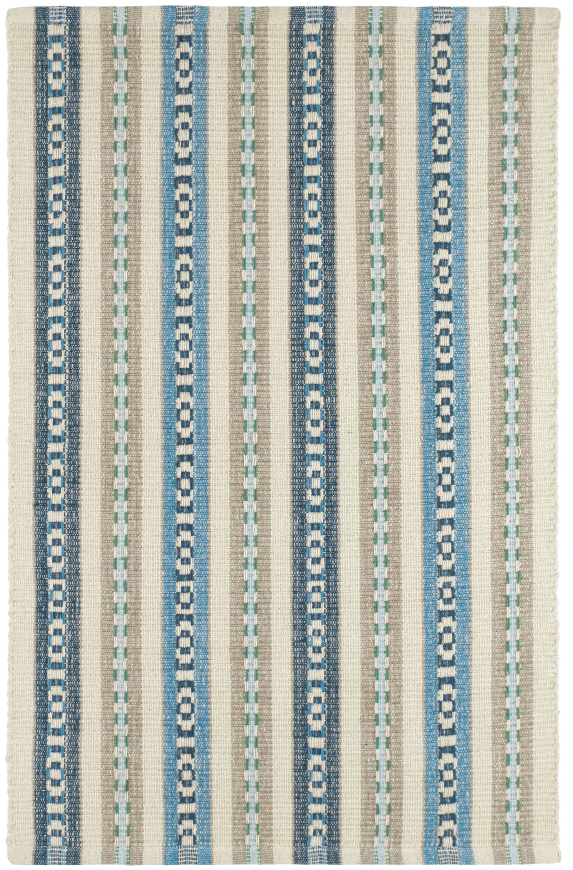 Long Slade Indigo Handwoven Cotton Rug - DA2000 - 10x14