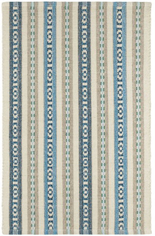Long Slade Indigo Handwoven Cotton Rug - DA2000 - 10x14