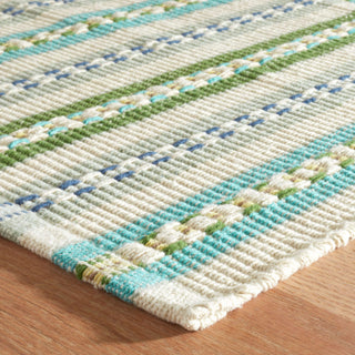 Long Slade Teal Handwoven Cotton Rug - DA1999 - 10x14