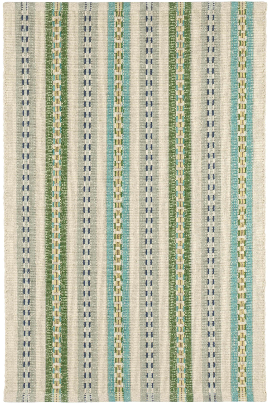 Long Slade Teal Handwoven Cotton Rug - DA1999 - 10x14