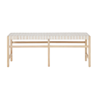 Darby Leather Wood Bench