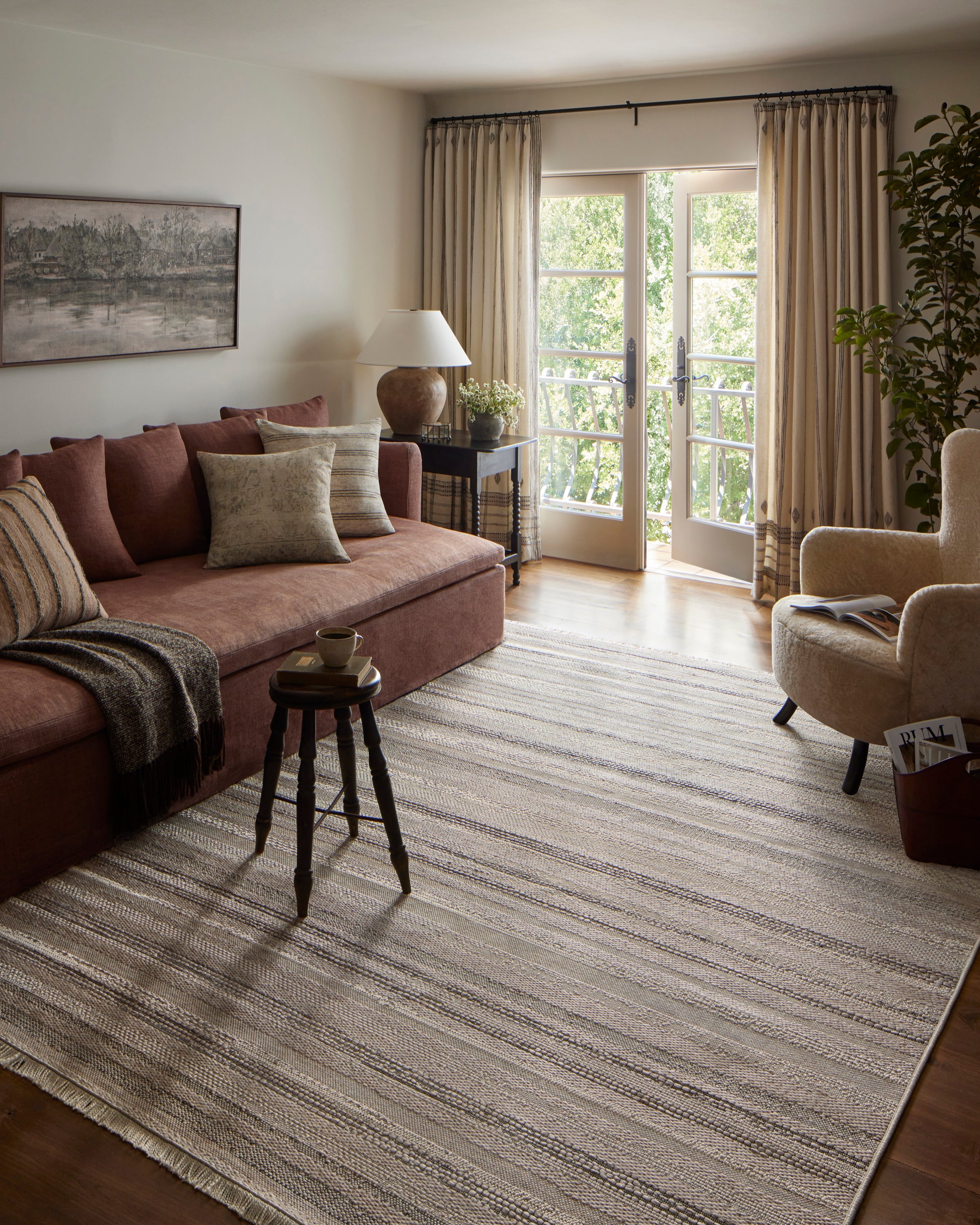 Amber Lewis × Loloi Malibu II Ivory / Dove Rug