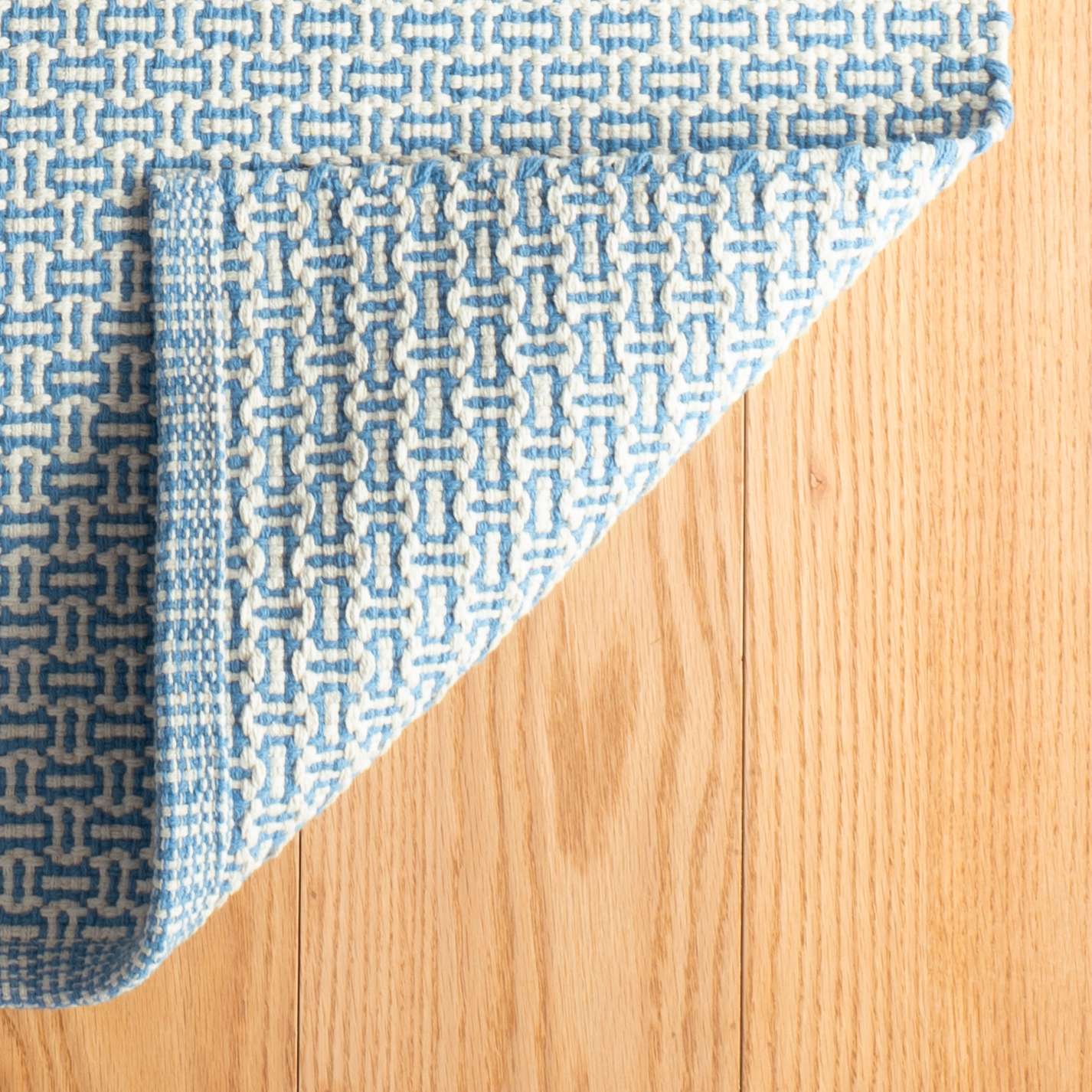 Miss Muffet French Blue Handwoven Cotton Rug - DA1992 - 10x14