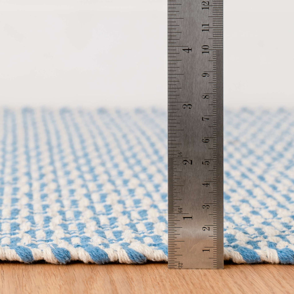 Miss Muffet French Blue Handwoven Cotton Rug - DA1992 - 10x14
