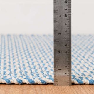 Miss Muffet French Blue Handwoven Cotton Rug - DA1992 - 10x14