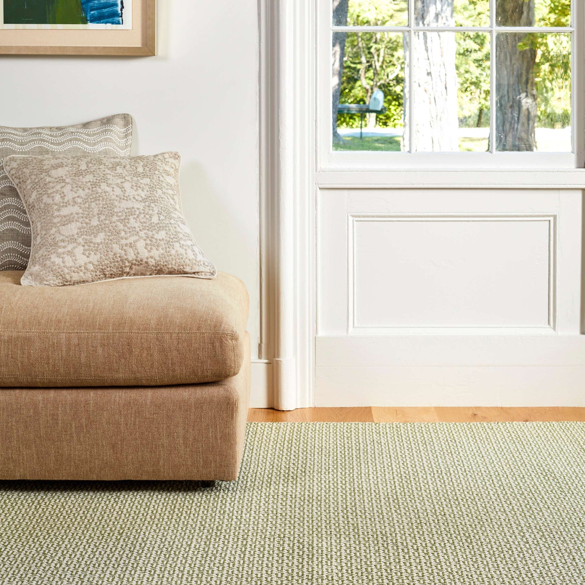 Miss Muffet Olive Handwoven Cotton Rug - DA1990 - 10x14