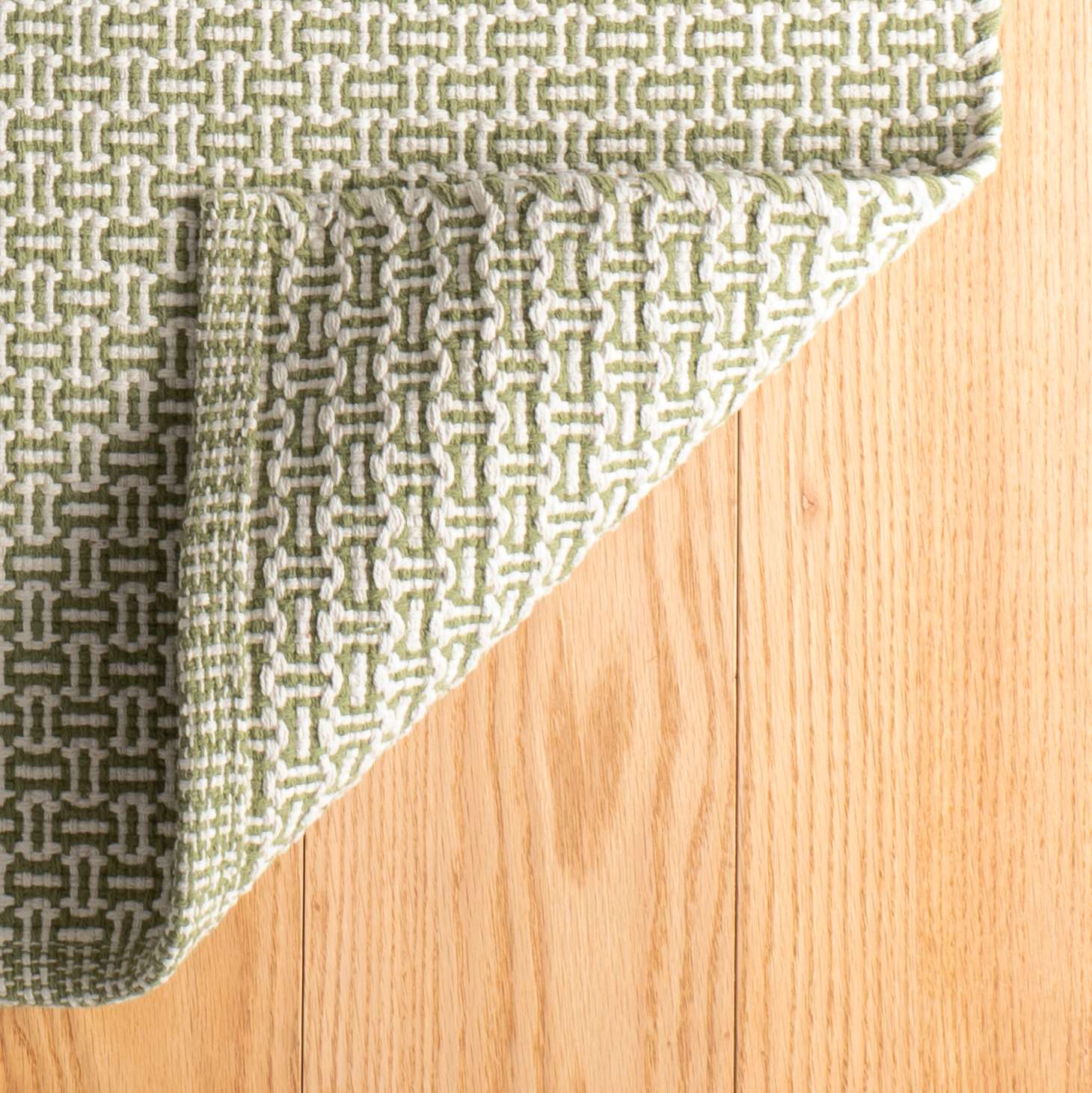 Miss Muffet Olive Handwoven Cotton Rug - DA1990 - 10x14