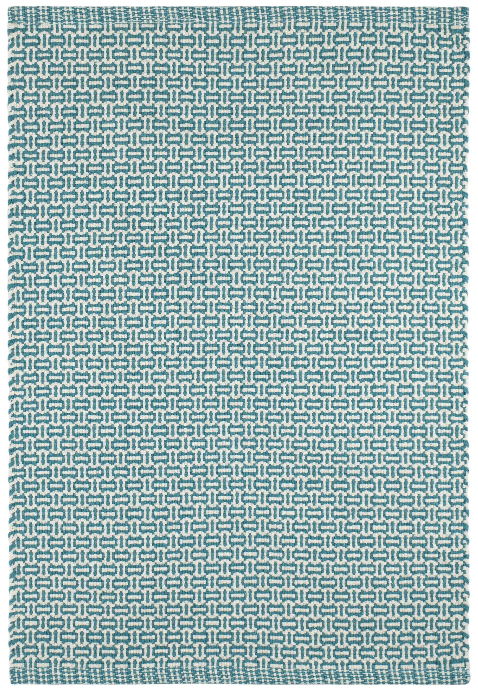 Miss Muffet Teal Handwoven Cotton Rug - DA1989 - 10x14