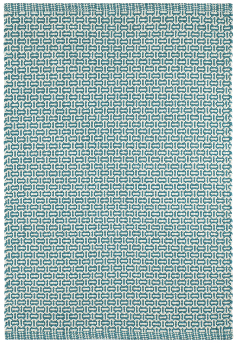 Miss Muffet Teal Handwoven Cotton Rug - DA1989 - 10x14
