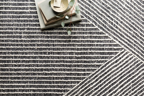 Magnolia Home By Joanna Gaines x Loloi Newton Charcoal / Ivory 9'-3" x 13' Area Rug - NET-01 - 9'-3" x 13'