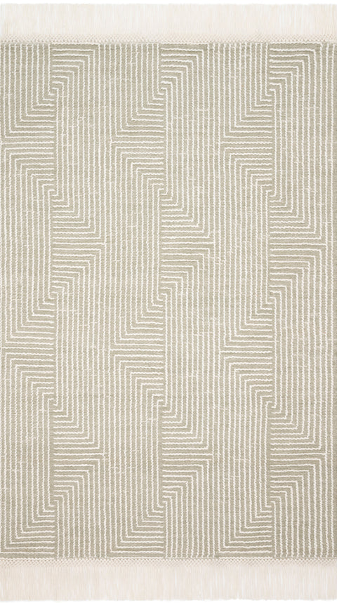 Magnolia Home By Joanna Gaines x Loloi Newton Sage / Ivory 9'-3" x 13' Area Rug - NET-04 - 9'-3" x 13'