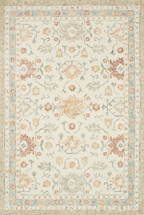 Norabel Ivory / Rust 9'-3" x 13' Area Rug - NOR-03 - 9'-3" x 13'