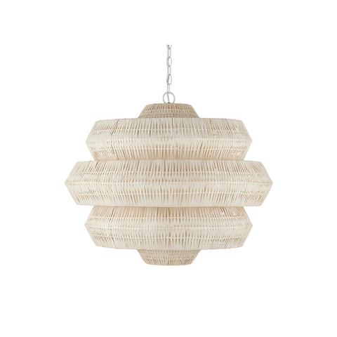 Antibes White Rattan Chandelier