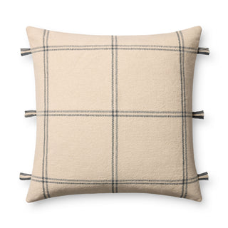 Amber Lewis x Loloi Lainey Natural / Blue Pillow
