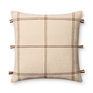 Amber Lewis x Loloi Lainey Natural / Brown Pillow