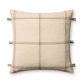 Amber Lewis x Loloi Lainey Natural / Olive Pillow
